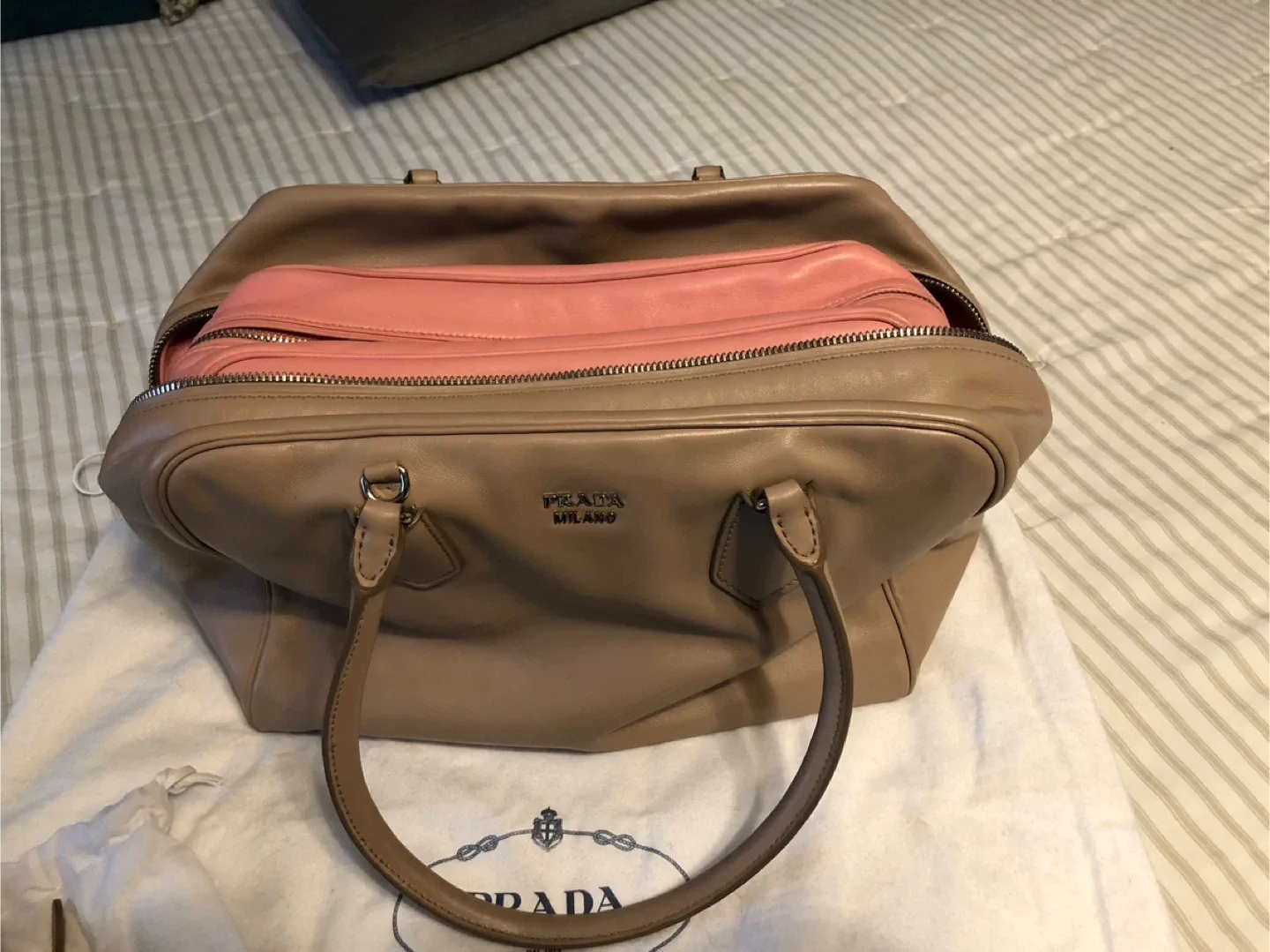 Prada Milano Leather Satchel Bag image indicator(4)