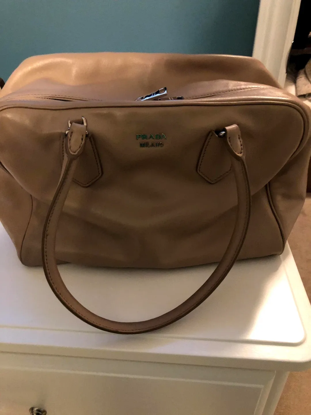 Prada Milano Leather Satchel Bag image indicator(10)