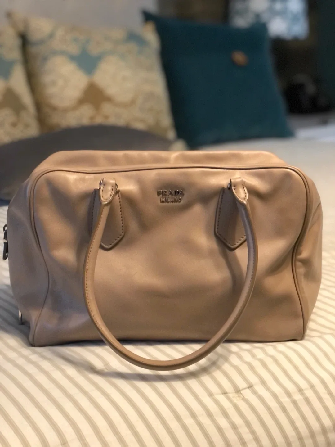 Prada Milano Leather Satchel Bag image indicator(8)