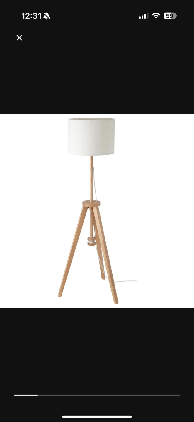 Tripod Floor Lamp with White Shade - photo 2