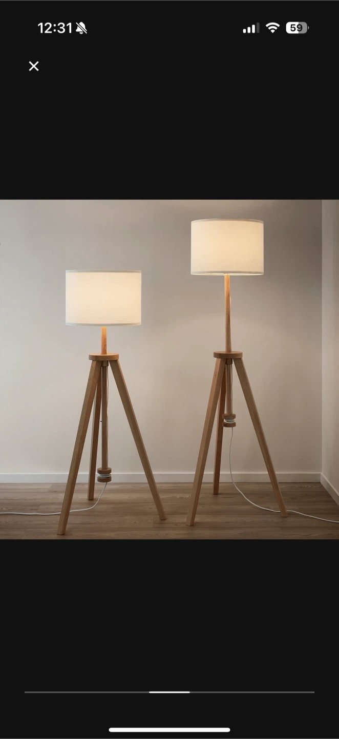 Tripod Floor Lamp with White Shade - photo 3