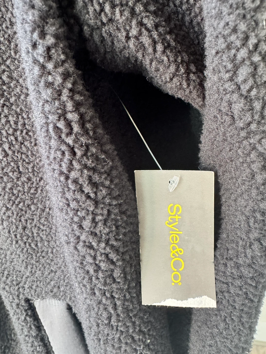 Style&Co. Black Quilted Sherpa Jacket - photo 3