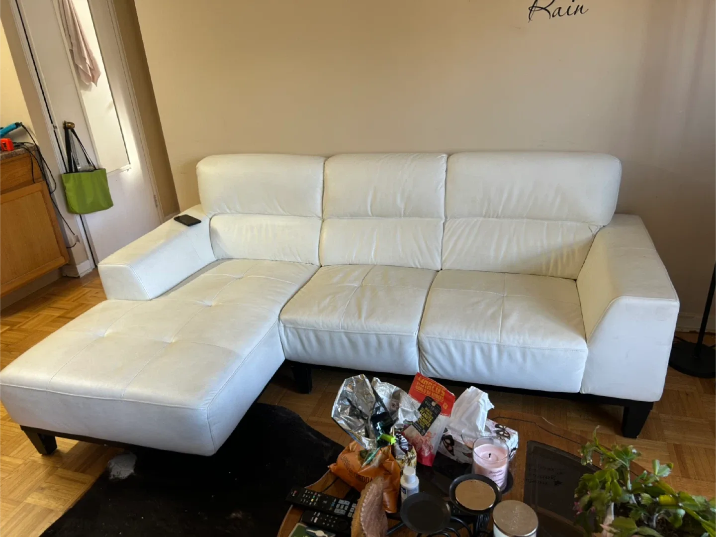 White Leather Sectional Sofa