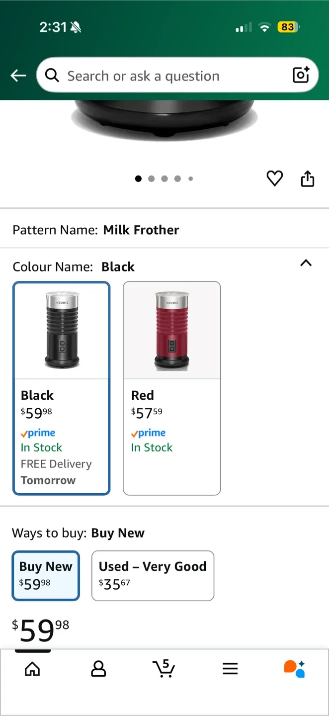 Keurig Milk Frother - Black image indicator(2)