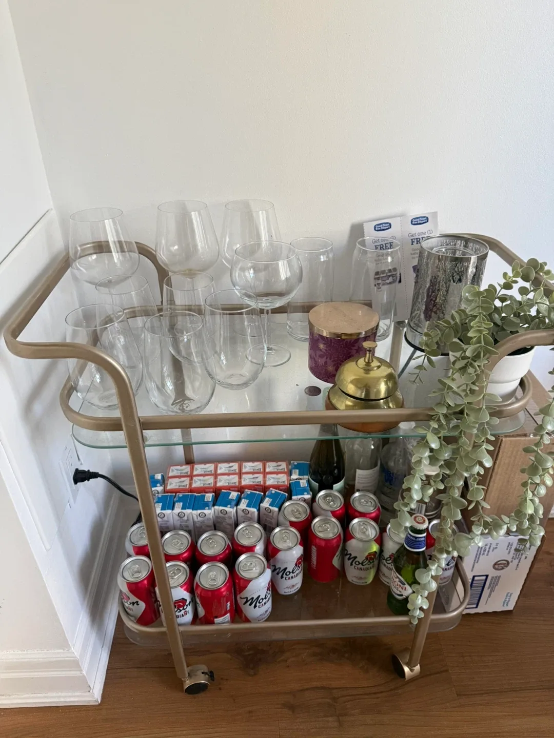 Bar Cart with Glass Shelves image indicator(4)