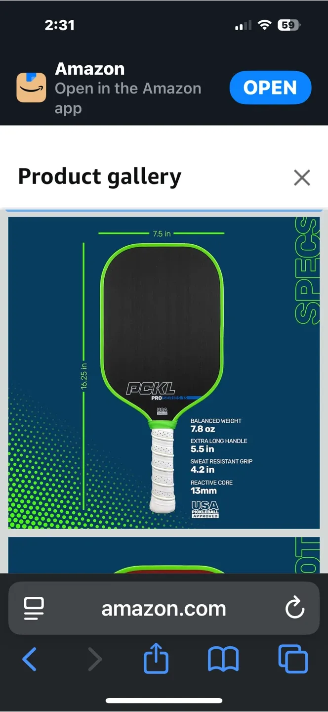 PCKL Pro Series Pickleball Paddle image indicator(2)