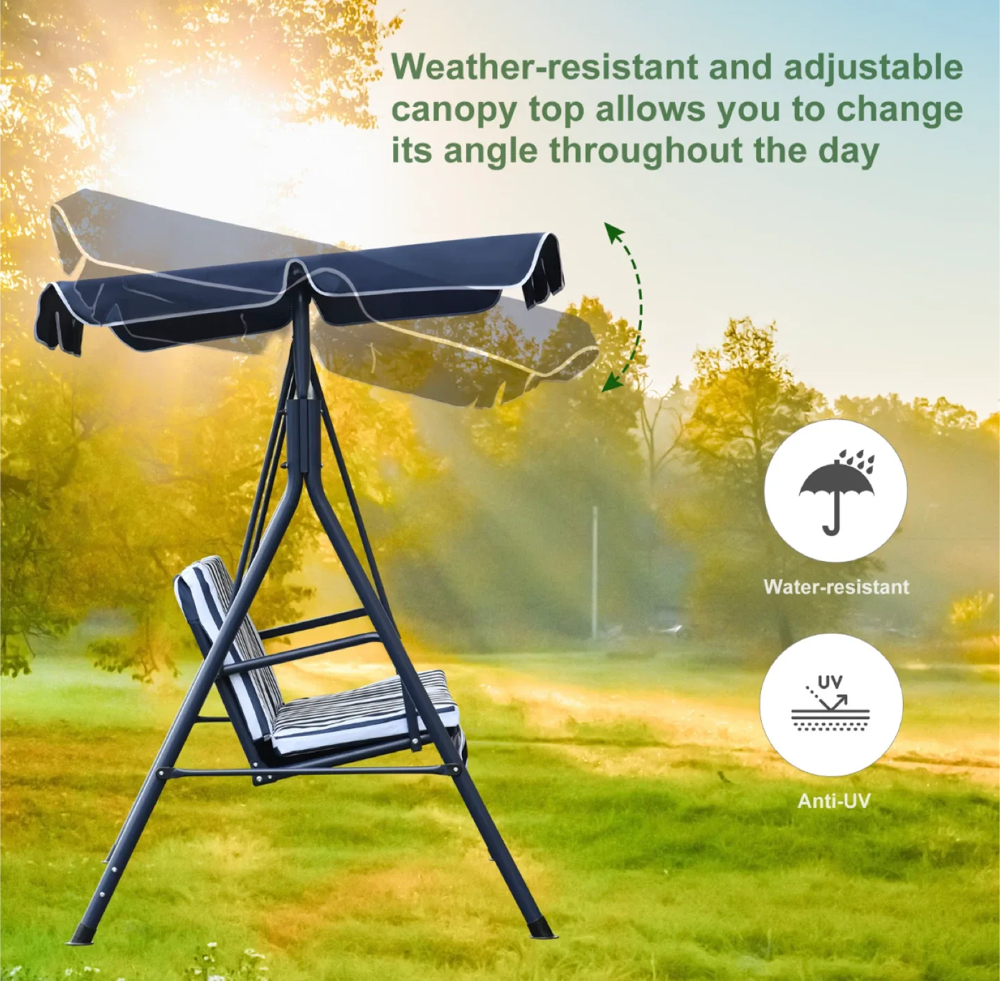 3-Person Outdoor Patio Swing Chair image indicator(3)