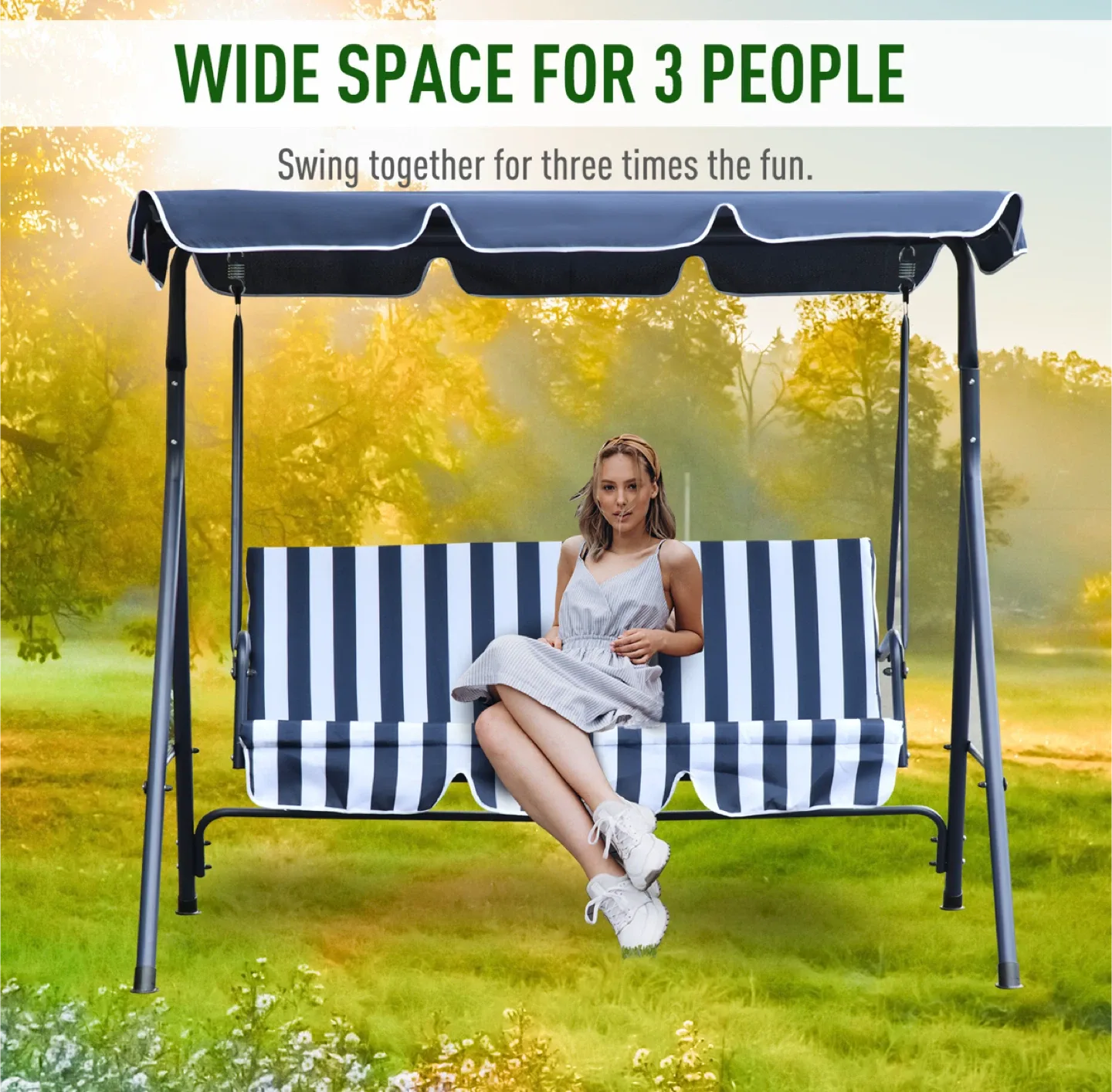 3-Person Outdoor Patio Swing Chair image indicator(4)