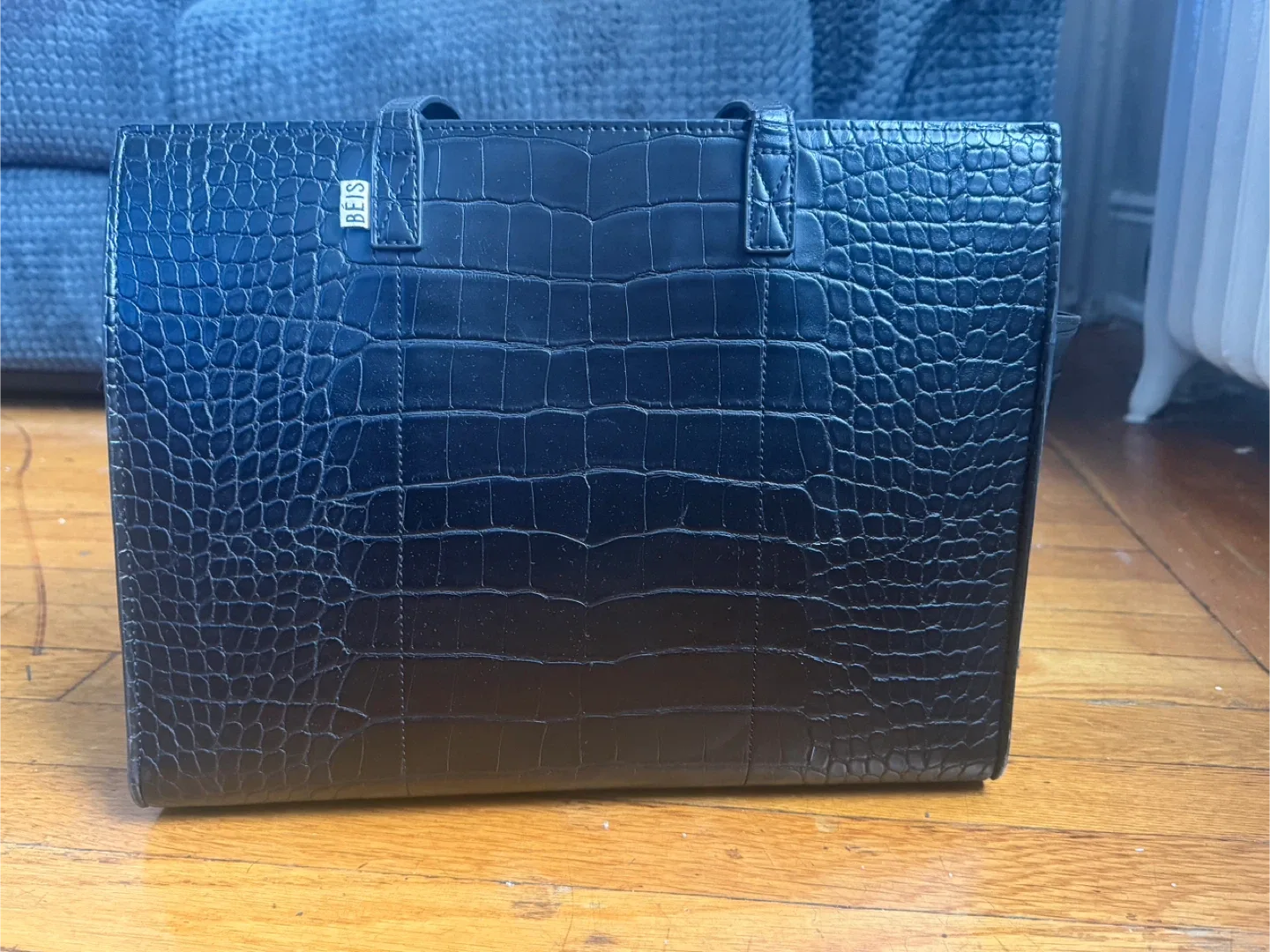 Béis Work Tote in Black Croc image indicator(3)