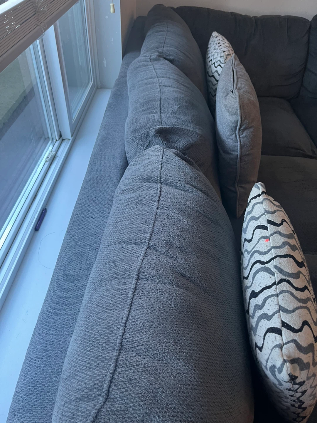 Grey Sectional Sofa with Ottoman with 4 cushions - photo 5