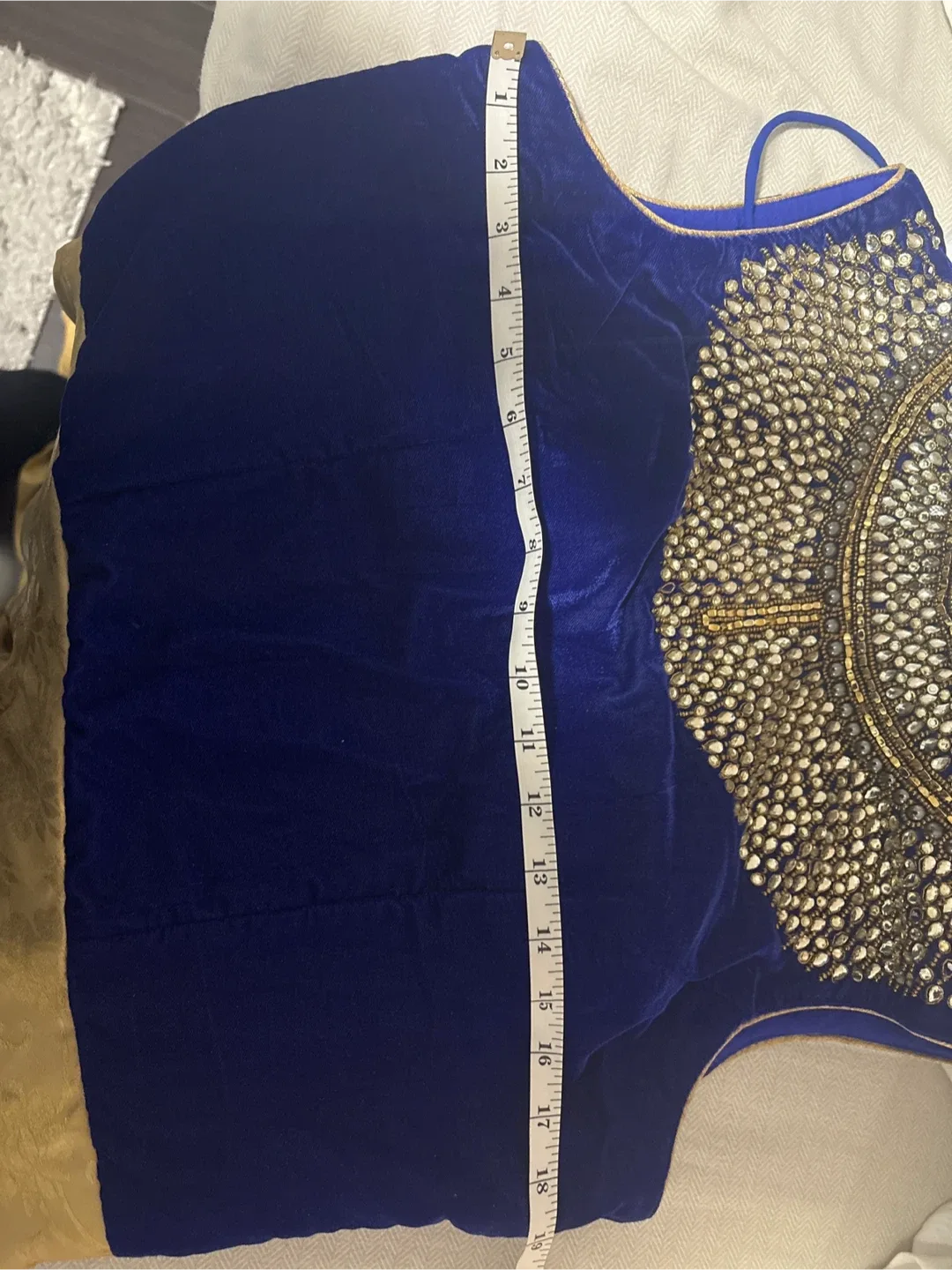 Gorgeous Blue and Gold Indian Gown image indicator(3)
