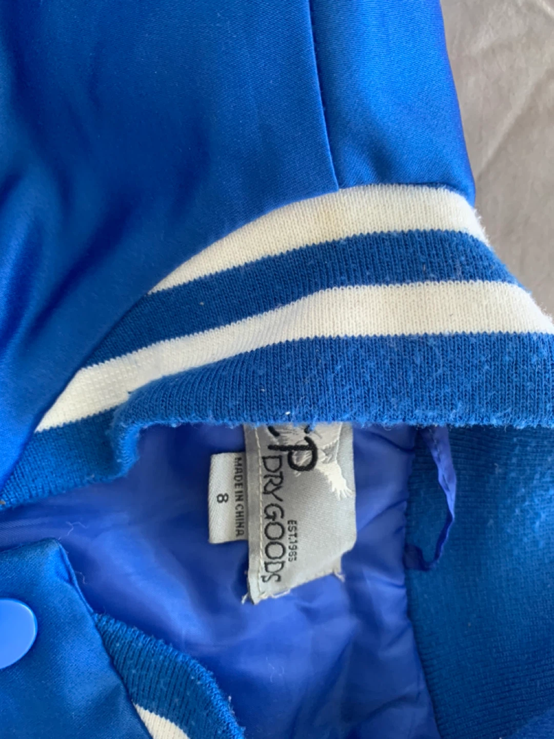 Dry Goods NY Blue Varsity Jacket - Size 8 - photo 3