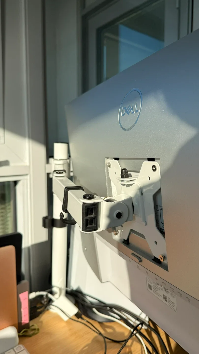 White Monitor Arm Clamp Mount (VIVO Brand)