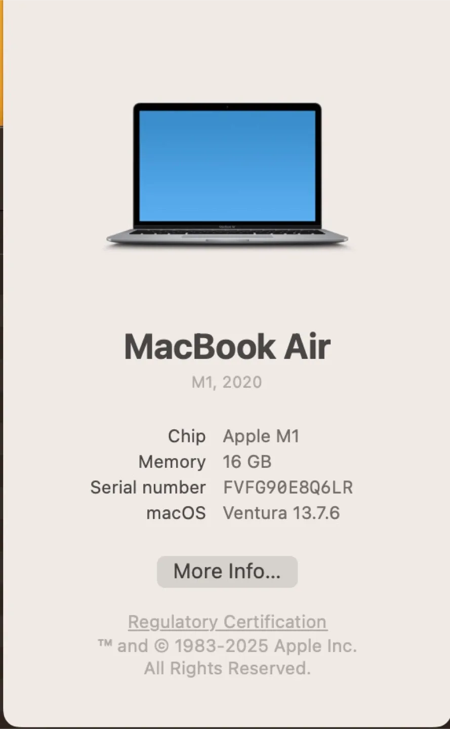 MacBook Air M1 2020 - 16GB Memory image indicator(3)