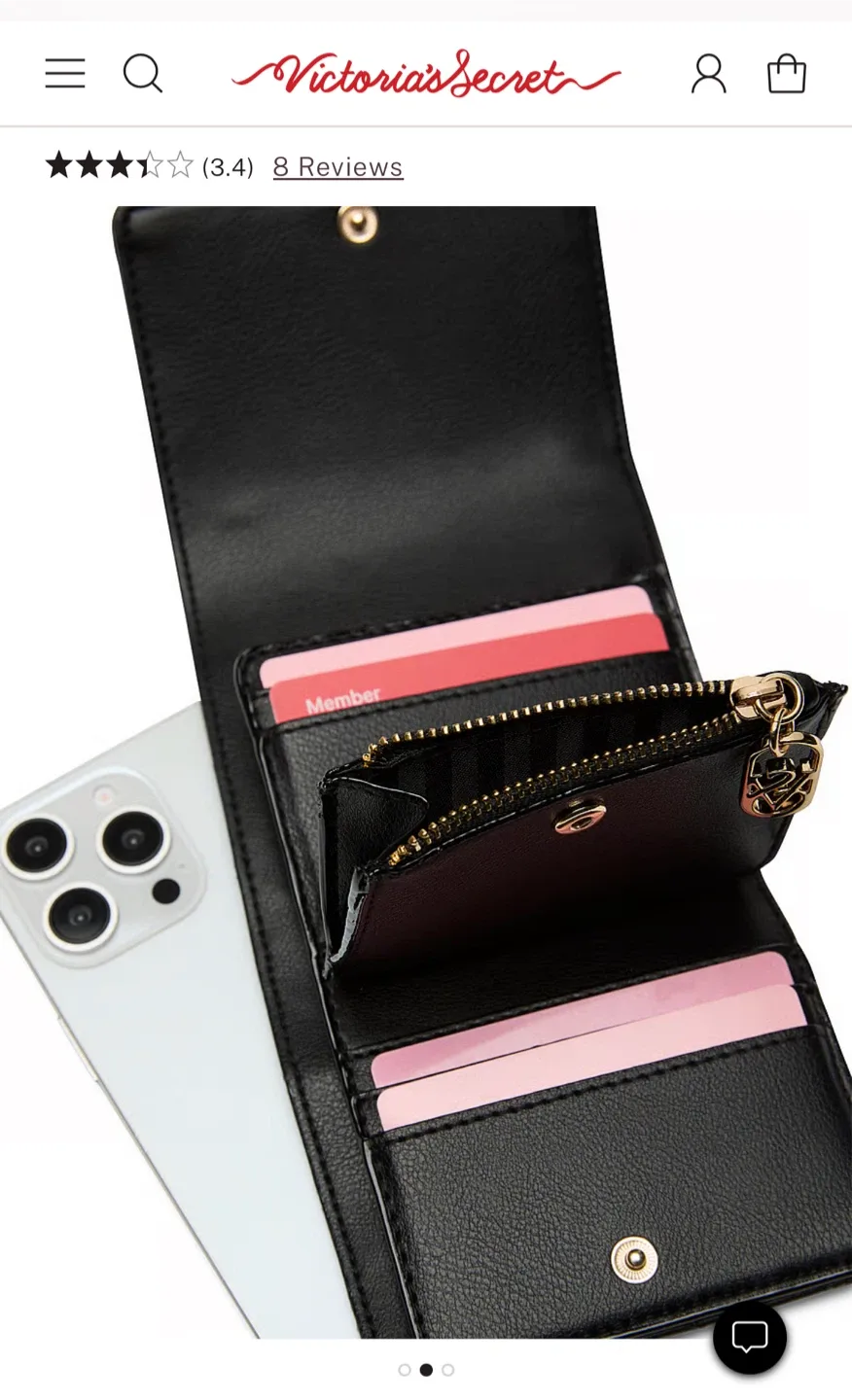 Victoria's Secret Black Trifold Wallet image indicator(4)