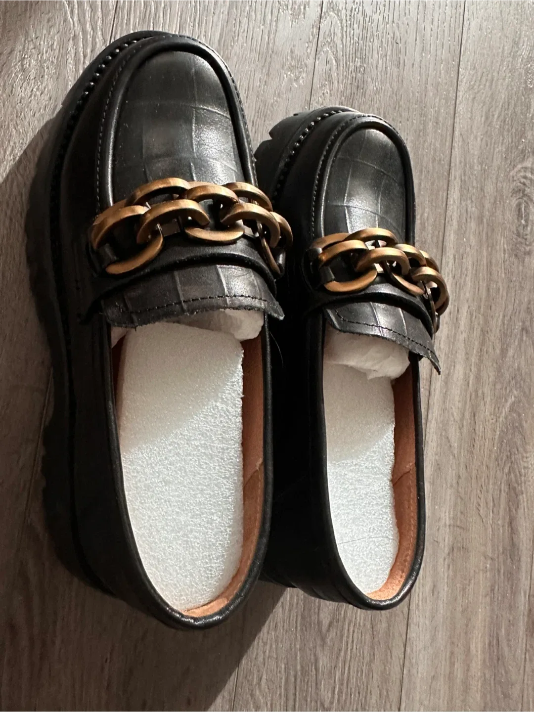 BeauToday Leather Chunky Loafers - Size Unknown image indicator(2)