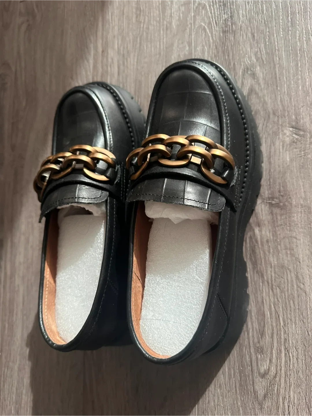 BeauToday Leather Chunky Loafers - Size Unknown image indicator(3)