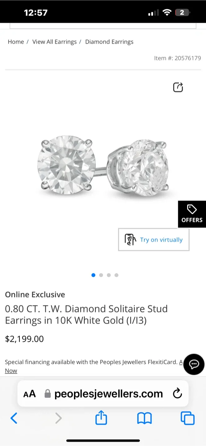 14 k diamond studs 0.80 CTW with an appraisal image indicator(3)