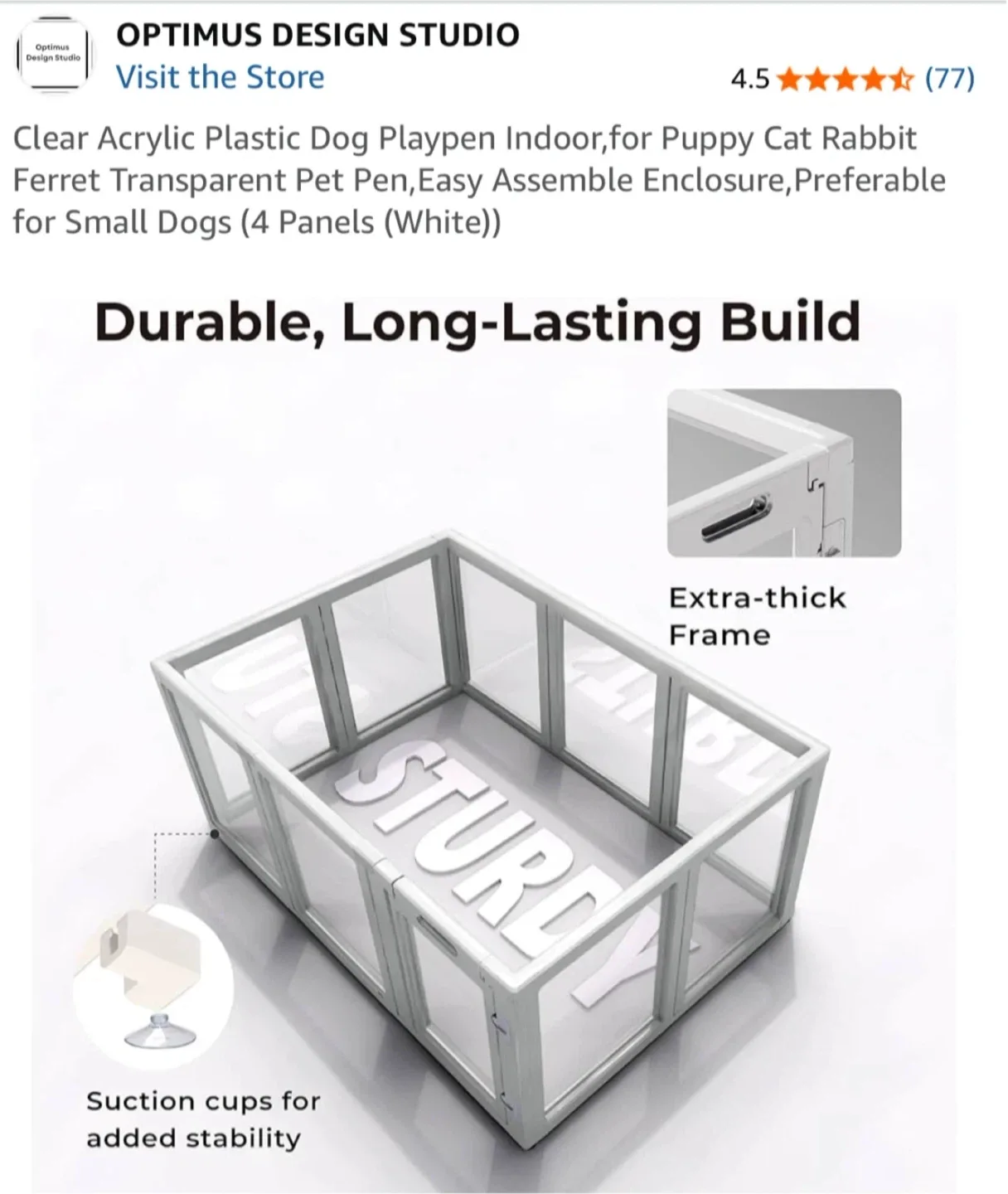 Optimus Design Studio Dog Playpen - Indoor/Outdoor image indicator(5)