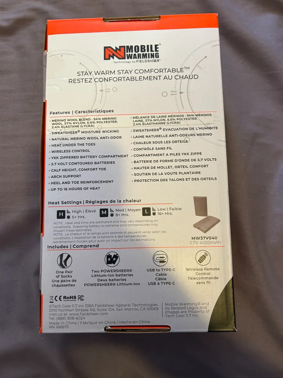 Mobile Warming Merino Wool Heated Socks - L/G image indicator(4)