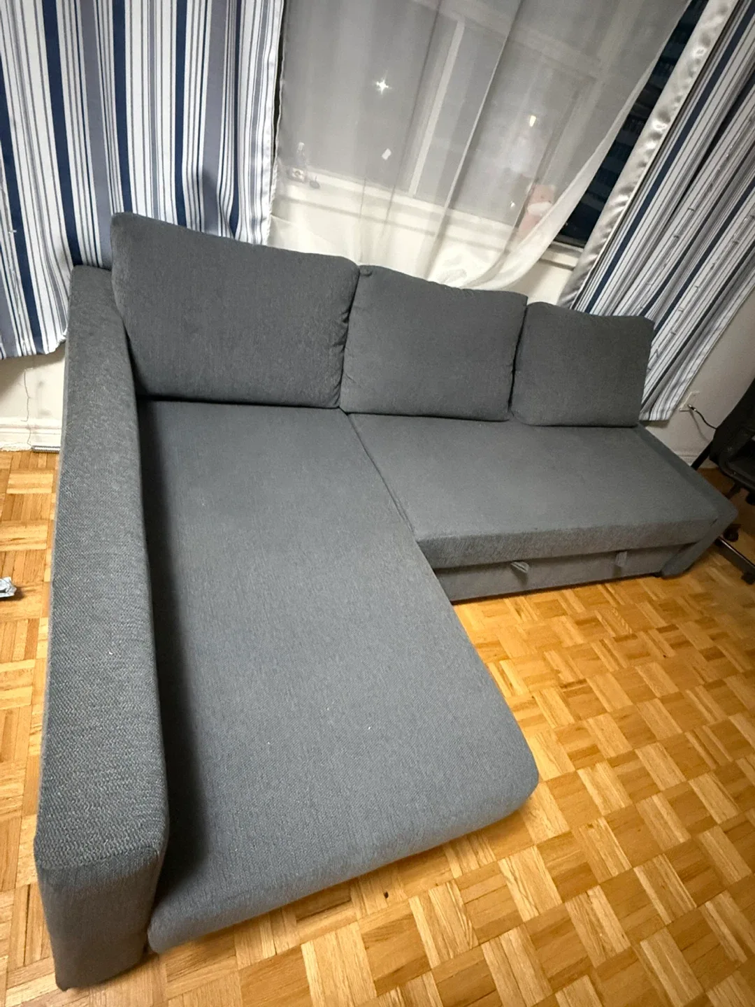 Grey Sectional Sofa with Pull-Out Bed image indicator(3)