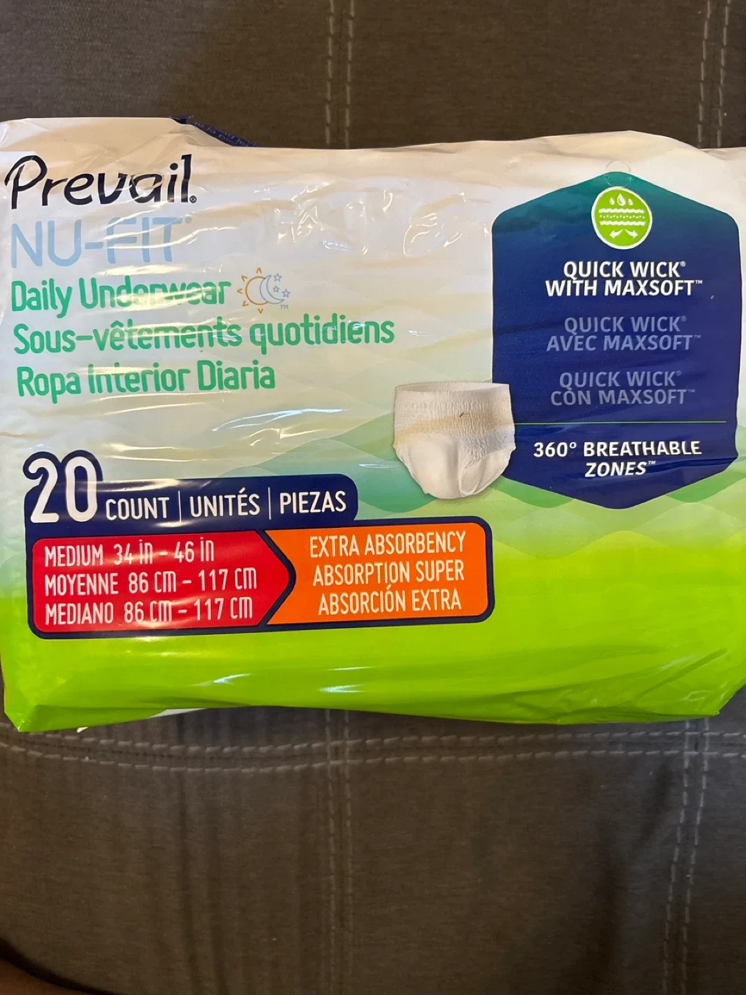 Prevail Nu-Fit Daily Underwear Medium 20 Count thumbnail