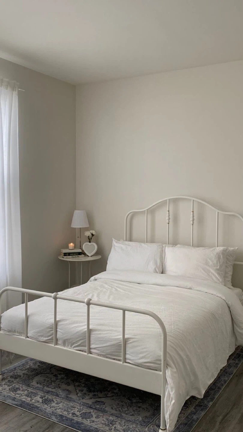 Ikea Sagstua White Metal Bed Frame - Queen Size - photo 2