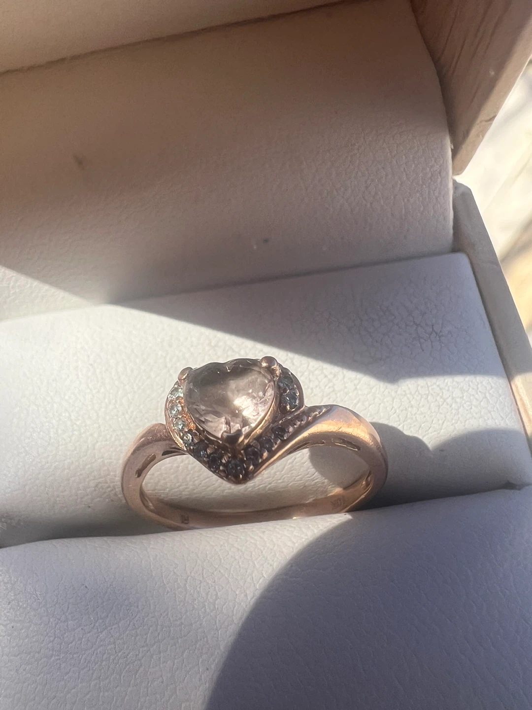 10K Rose Gold Heart morganite Ring - photo 2