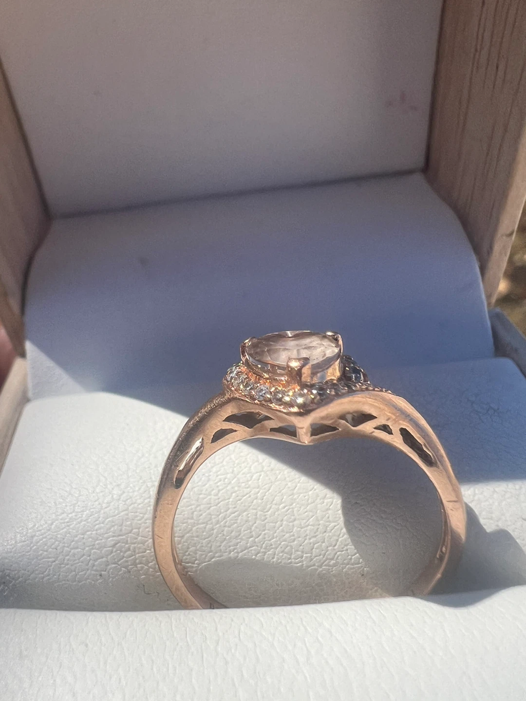 10K Rose Gold Heart morganite Ring - photo 3