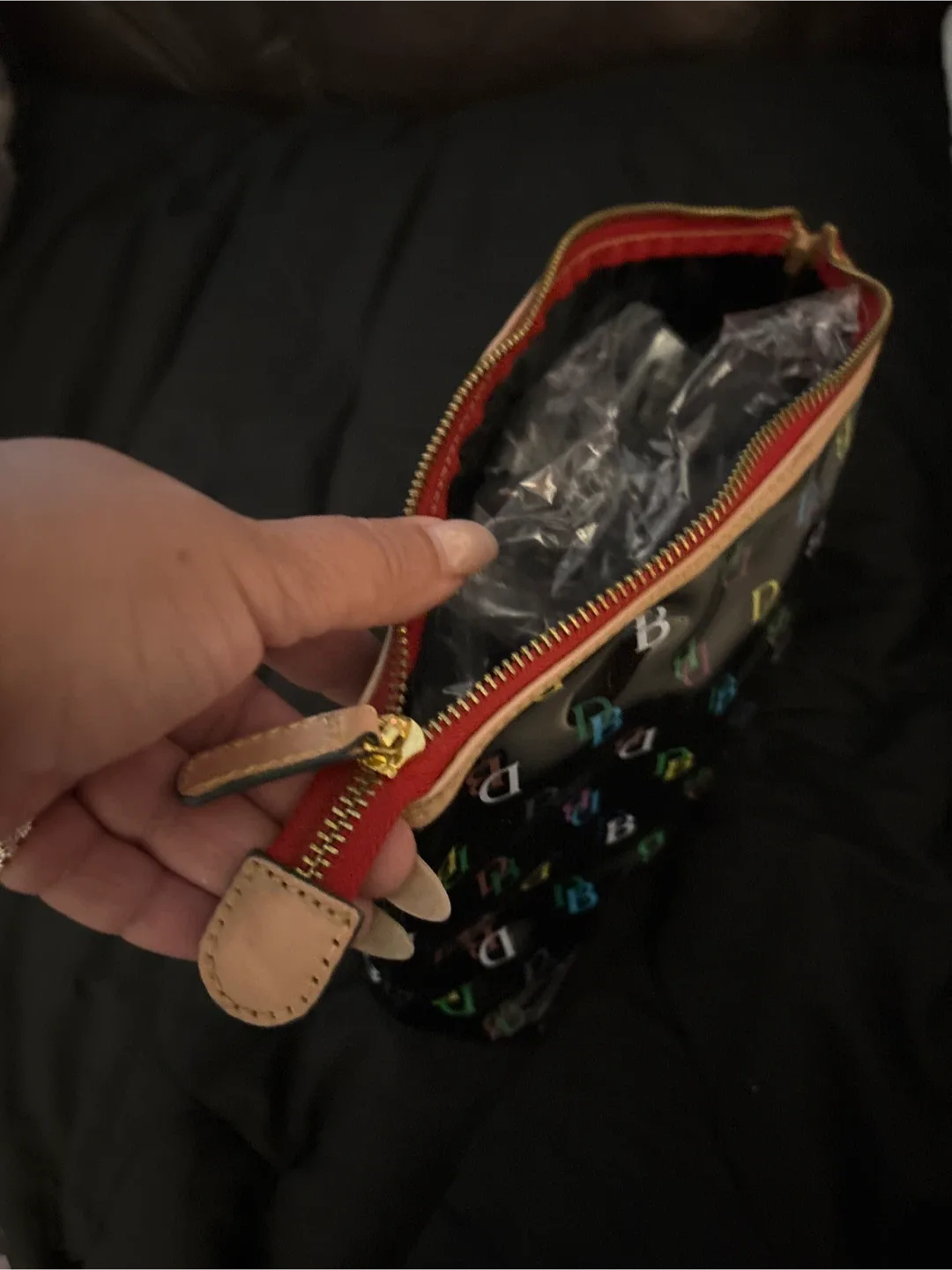 Authentic Dooney & Bourke Black Cosmetic Bag NEW image indicator(7)