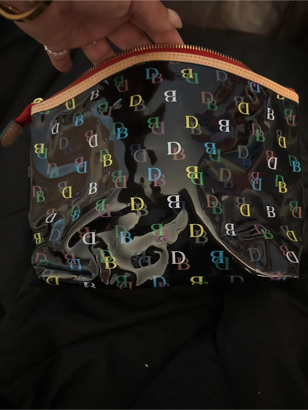 Authentic Dooney & Bourke Black Cosmetic Bag NEW image indicator(8)