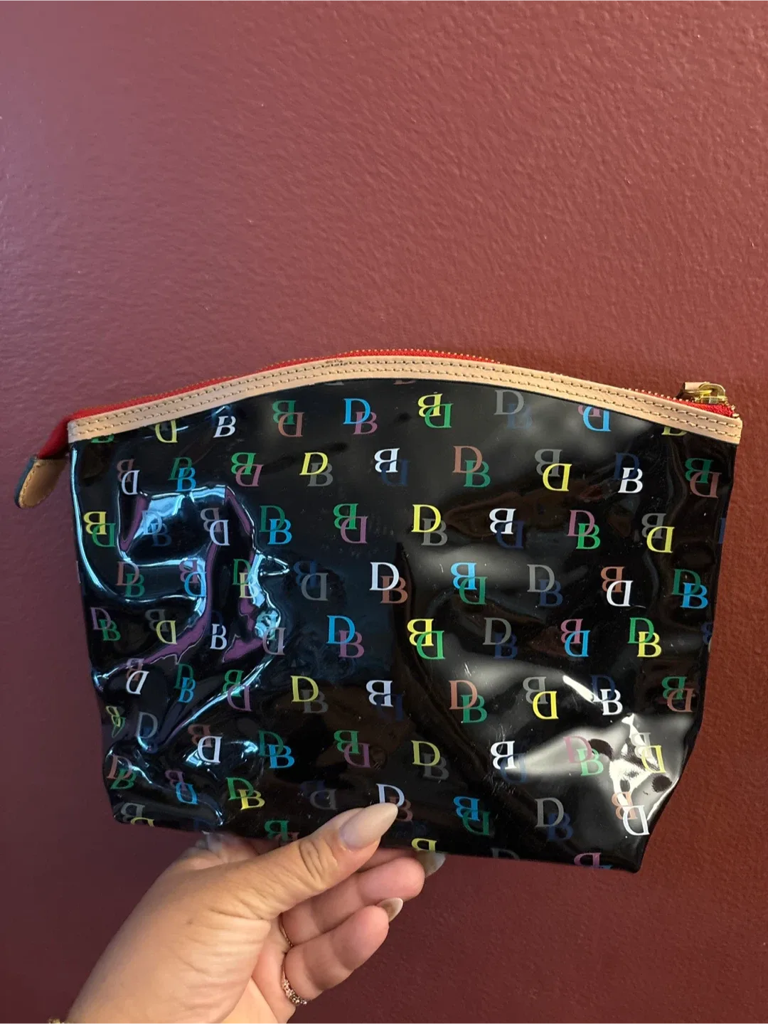 Authentic Dooney & Bourke Black Cosmetic Bag NEW image indicator(9)