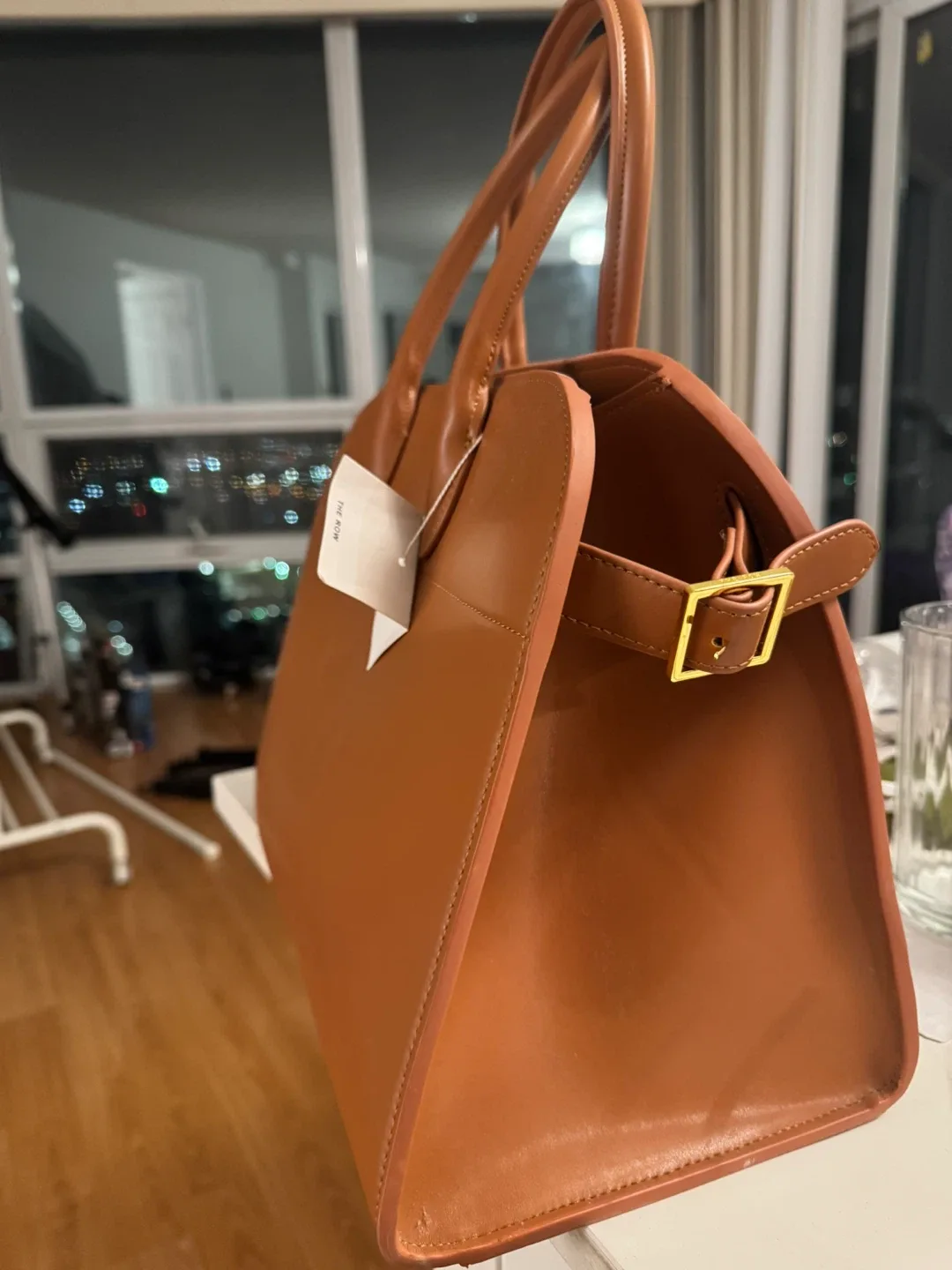 Brown Leather Tote Bag （the row like） image indicator(2)