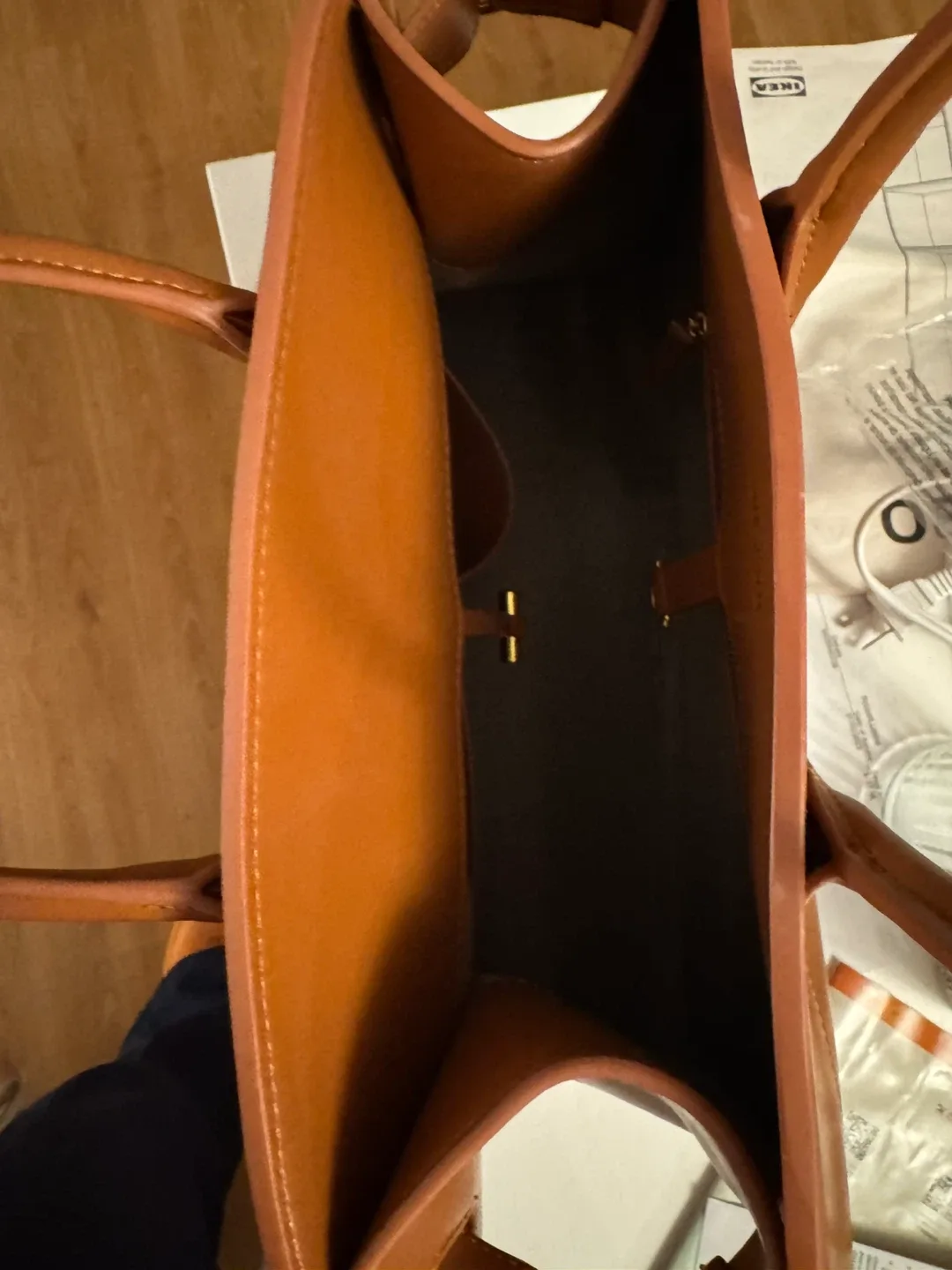 Brown Leather Tote Bag （the row like） image indicator(3)