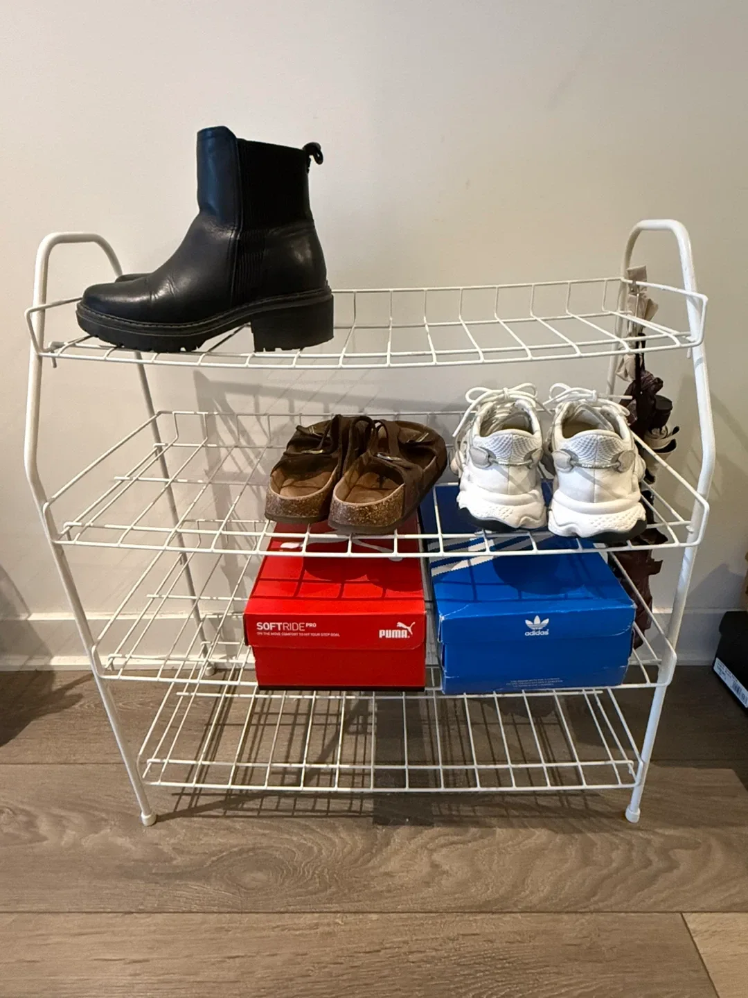 Shoe Rack - White Metal thumbnail