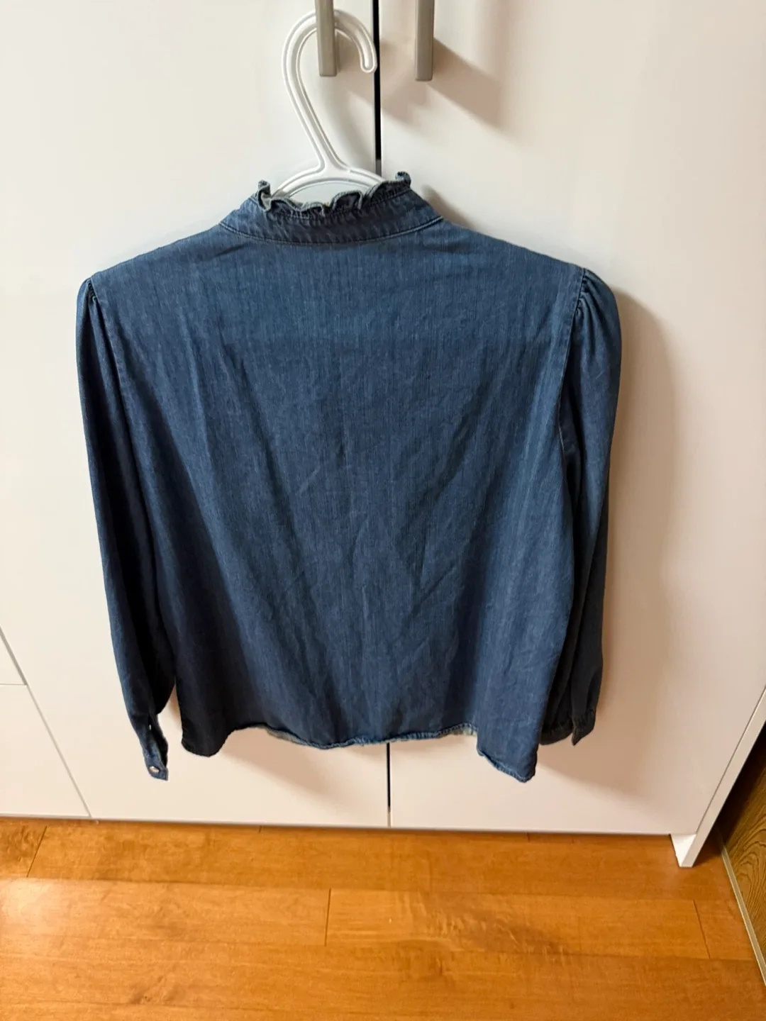 Denim Ruffle Blouse - Women's Top image indicator(2)