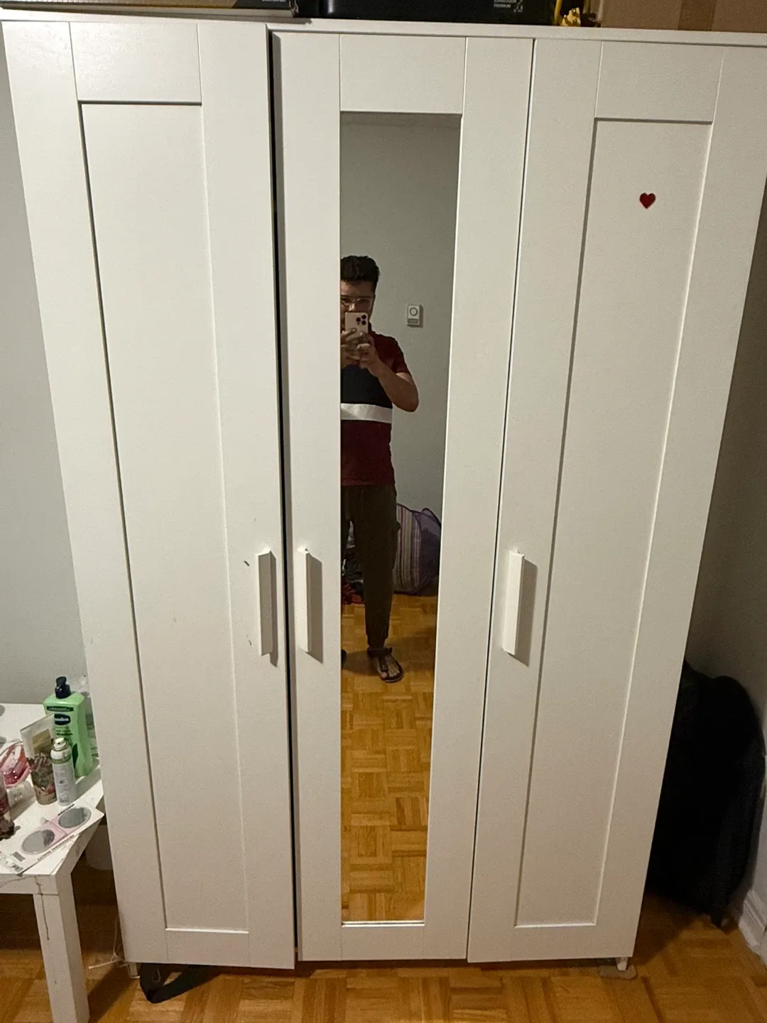 Ikea White Wardrobe with Mirror