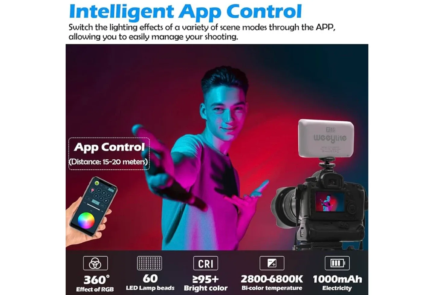 Weeylite S03 Pocket Fill Light - Portable RGB LED image indicator(6)