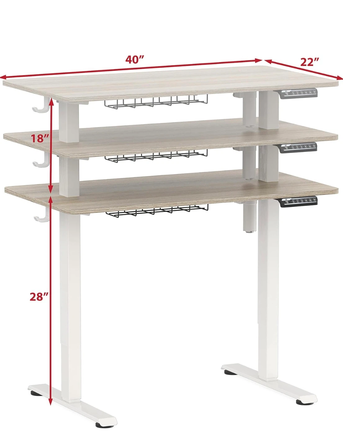 40 x 22 Height Adjustable Sit Stand Desk - photo 5