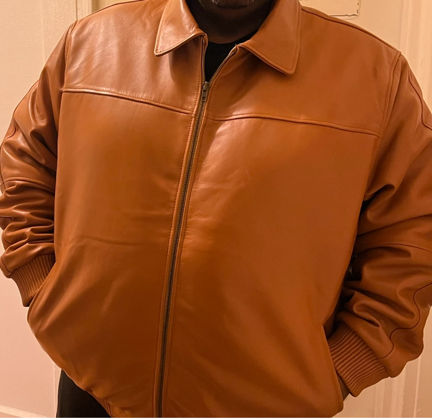 Leather Jacket - Brown - photo 3