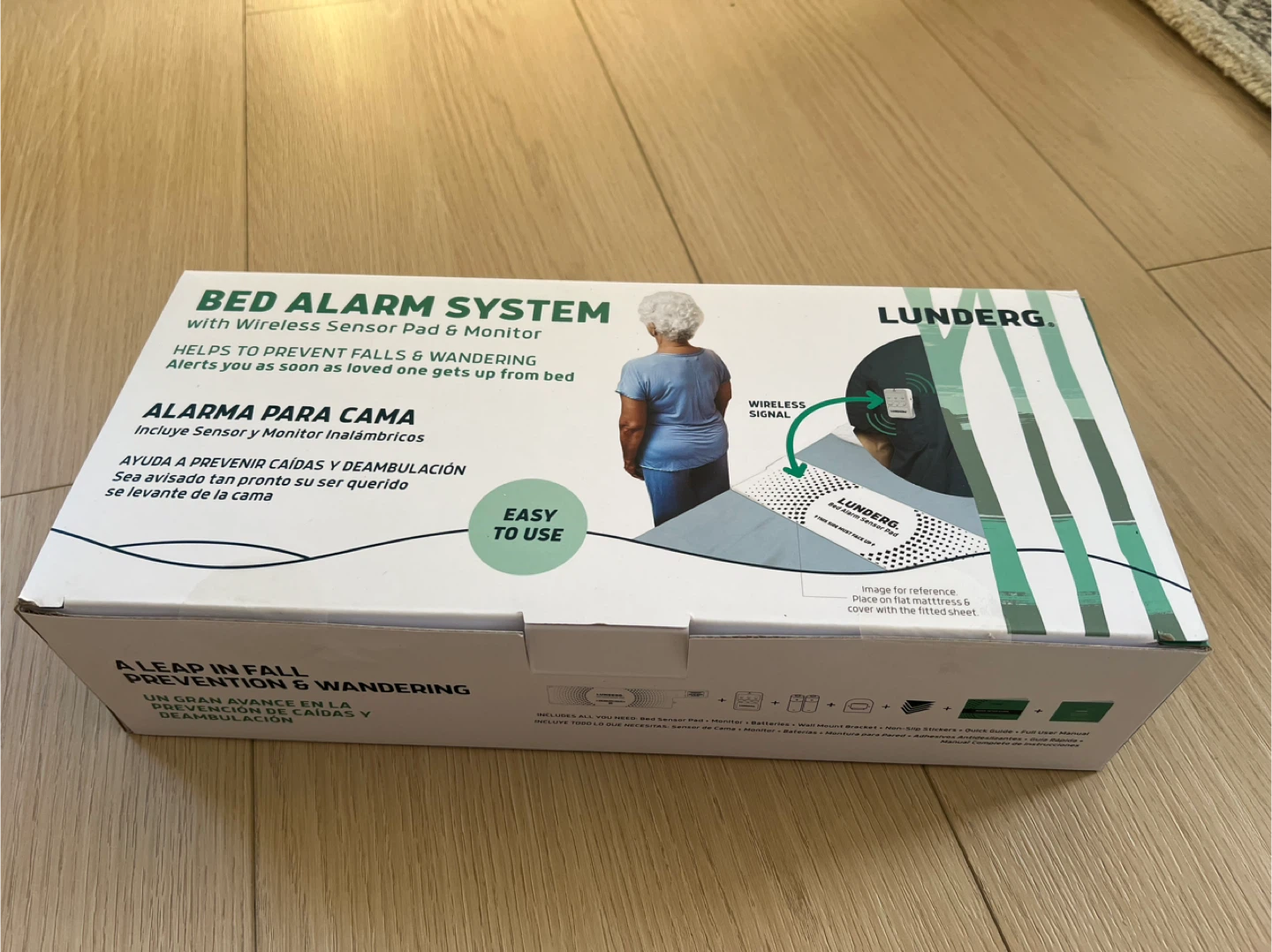 Lunderg Bed Alarm for Elderly Adults - Wireless Sensor Pad