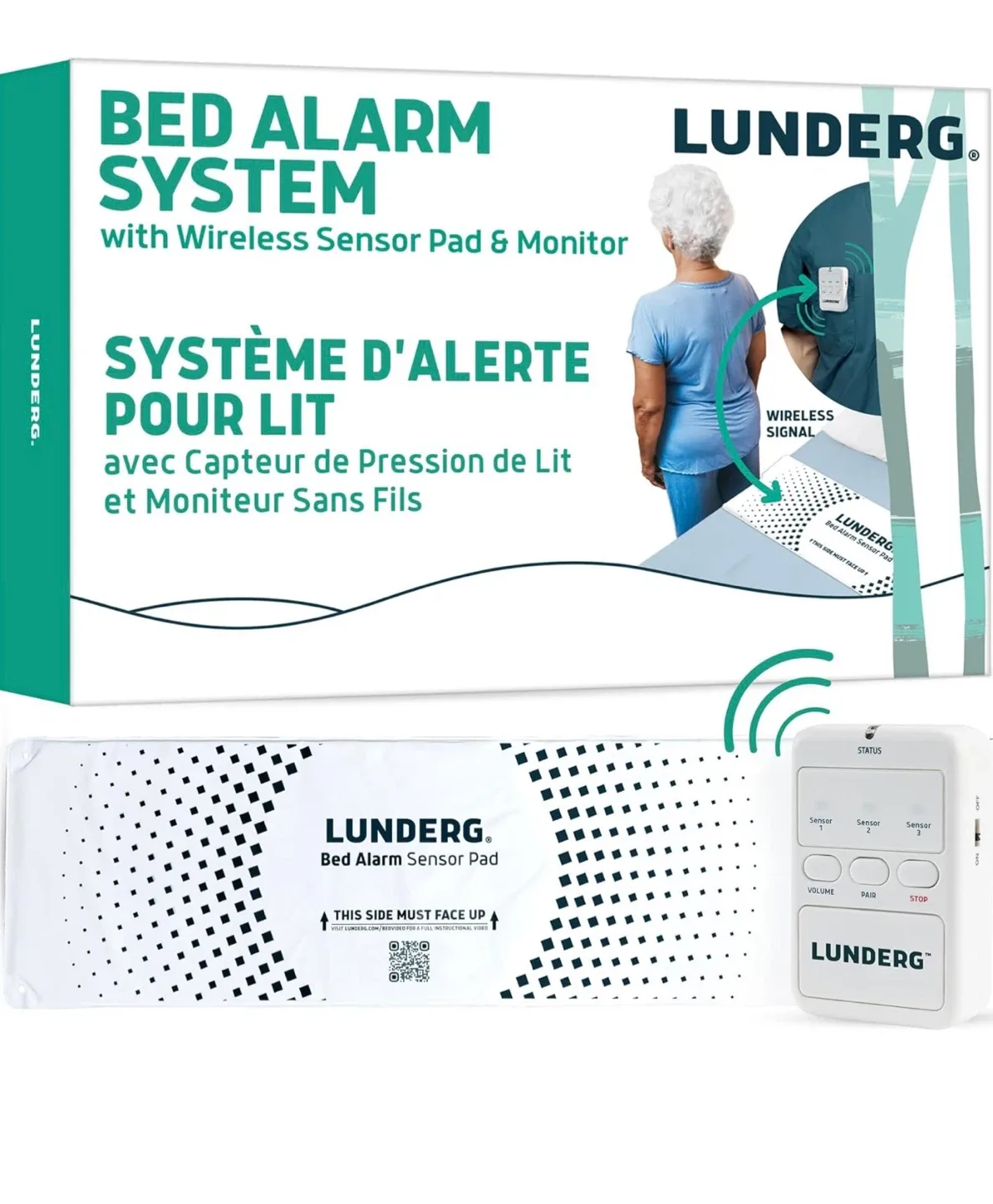 Lunderg Bed Alarm for Elderly Adults - Wireless Sensor Pad image indicator(2)