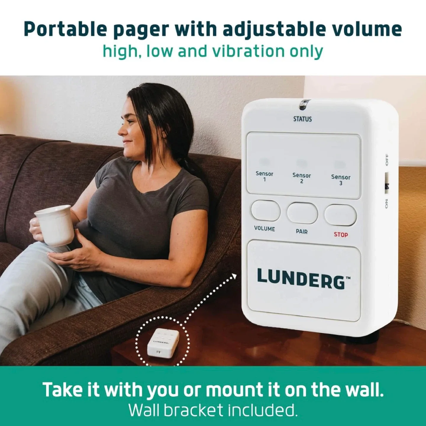 Lunderg Bed Alarm for Elderly Adults - Wireless Sensor Pad image indicator(5)