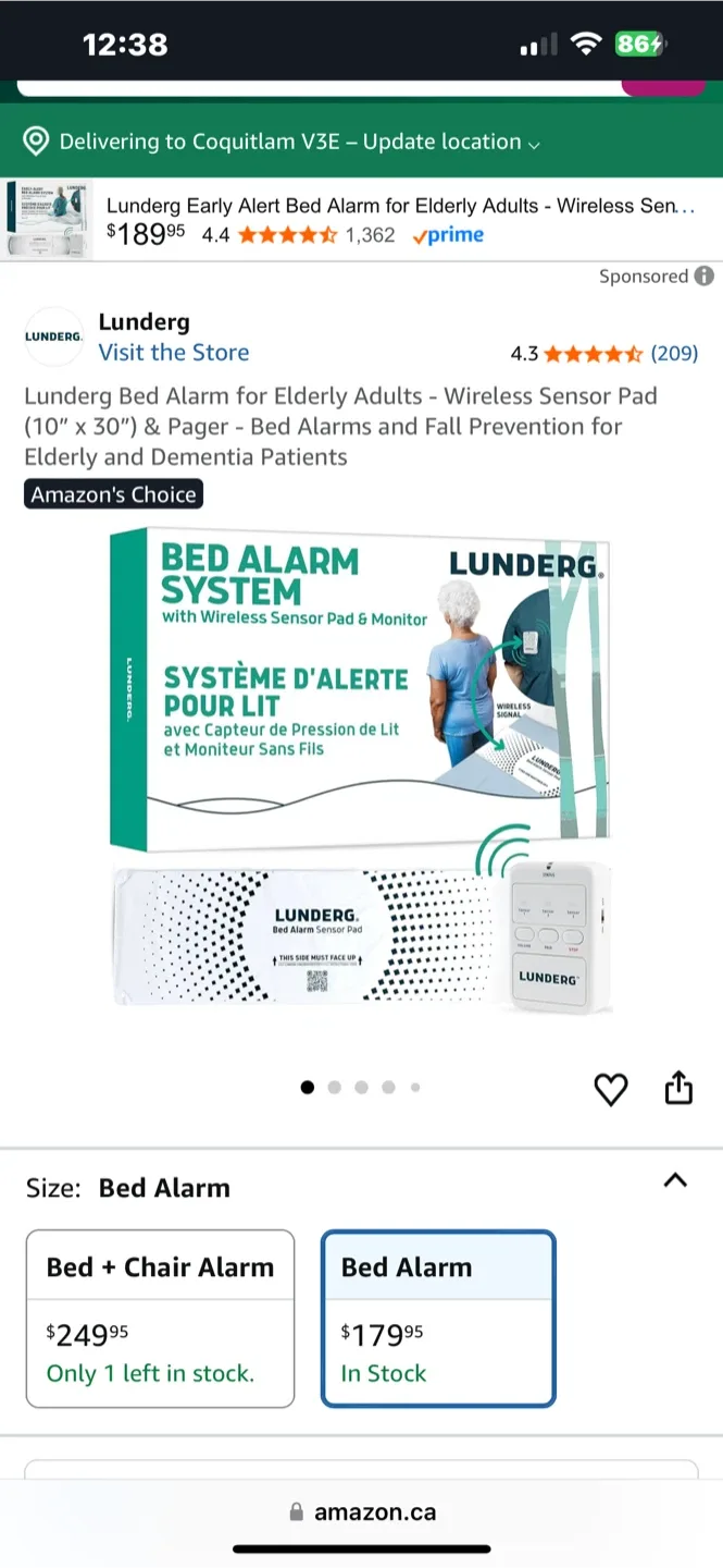 Lunderg Bed Alarm for Elderly Adults - Wireless Sensor Pad image indicator(8)