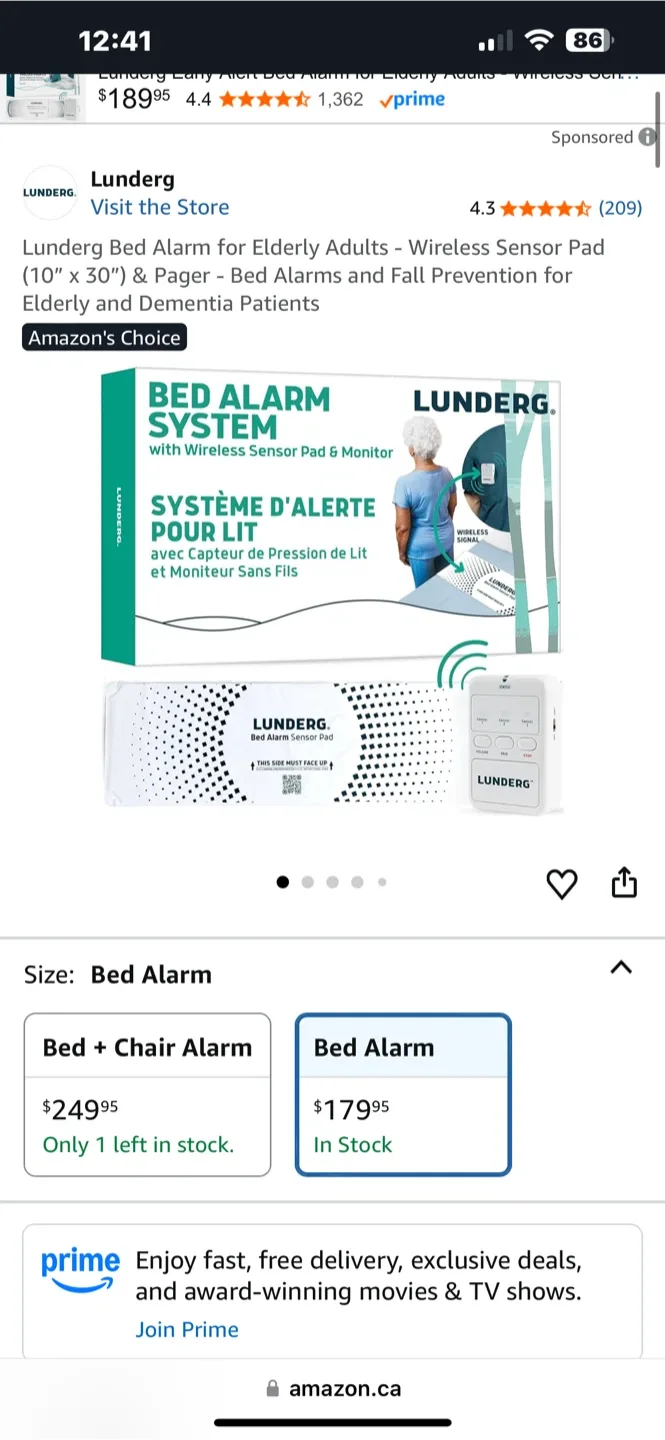 Lunderg Bed Alarm for Elderly Adults - Wireless Sensor Pad image indicator(9)