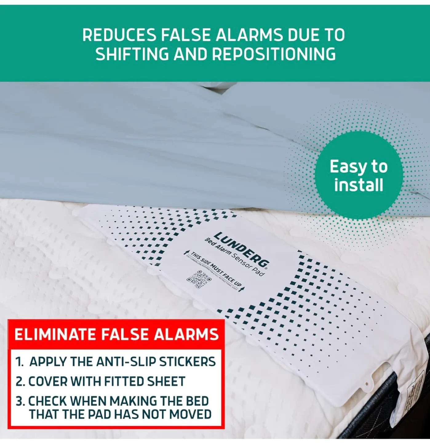 Lunderg Bed Alarm for Elderly Adults - Wireless Sensor Pad image indicator(7)