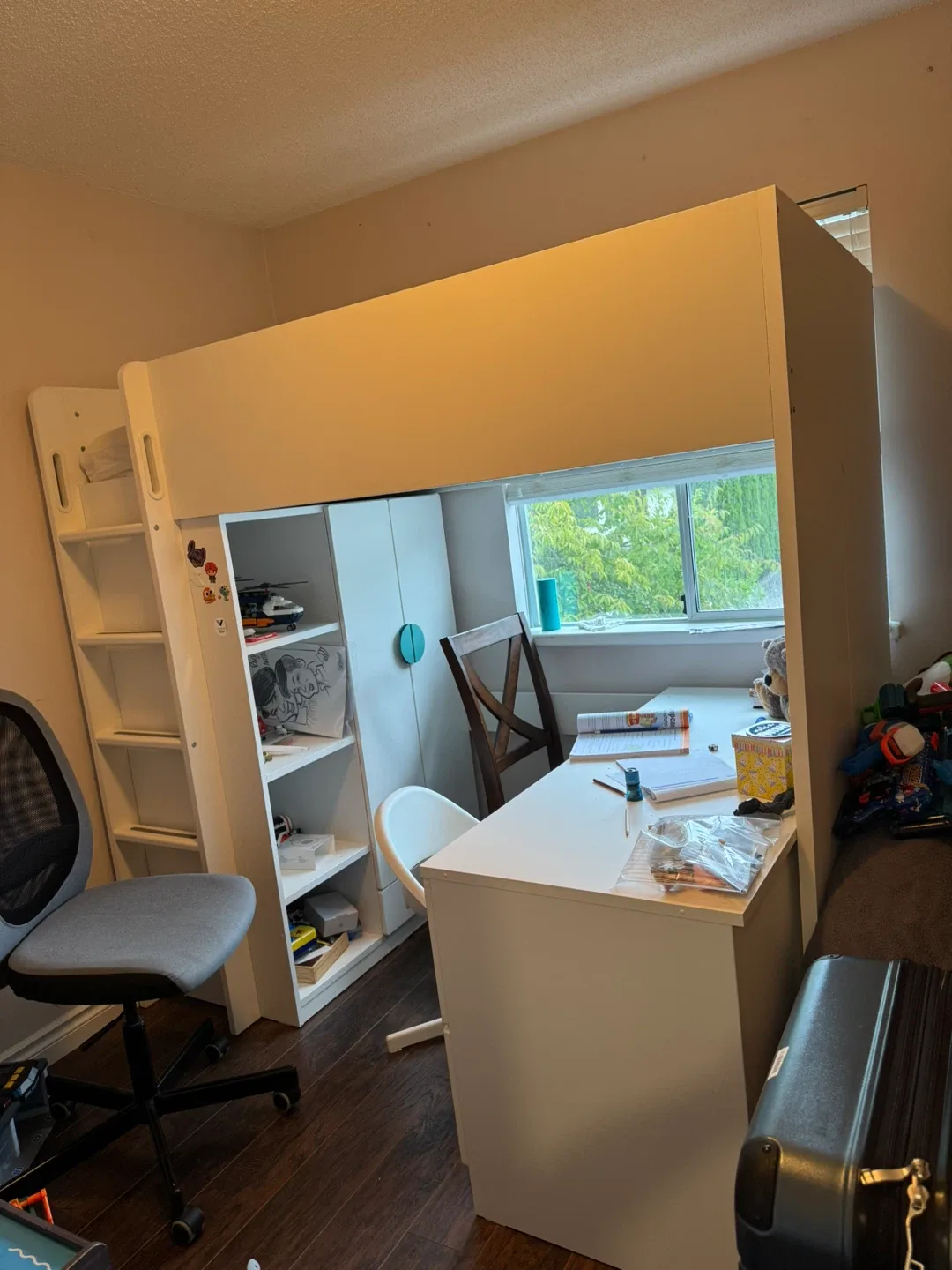 IKEA SMÅSTAD Loft Bed Combo - White/Green image indicator(2)