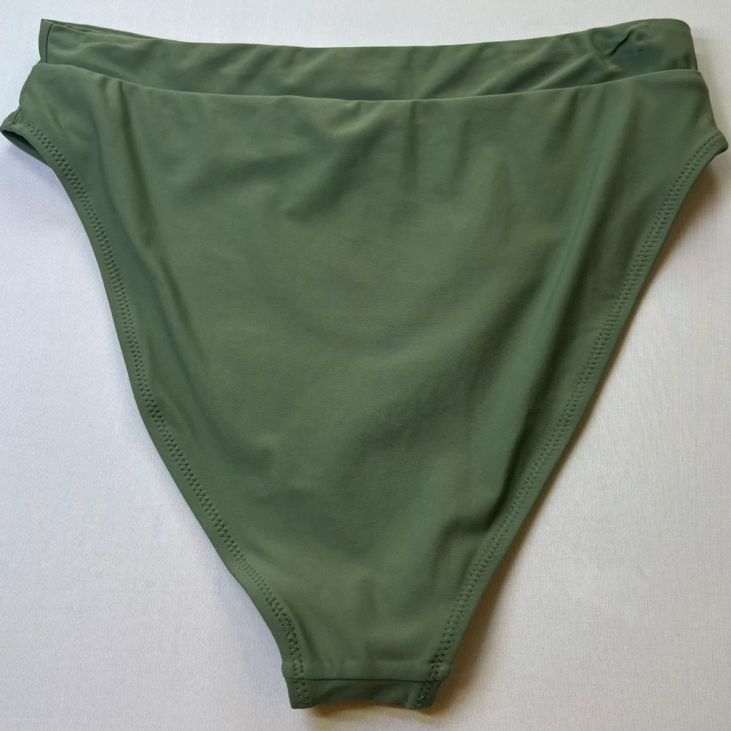 Yacun Olive Green High Rise High Cut Bikini Swimsuit Bottom Sz M image indicator(3)