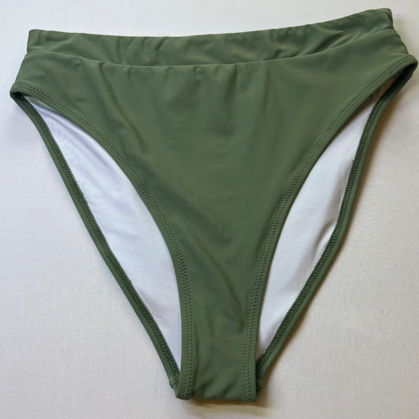 Yacun Olive Green High Rise High Cut Bikini Swimsuit Bottom Sz M - photo 2