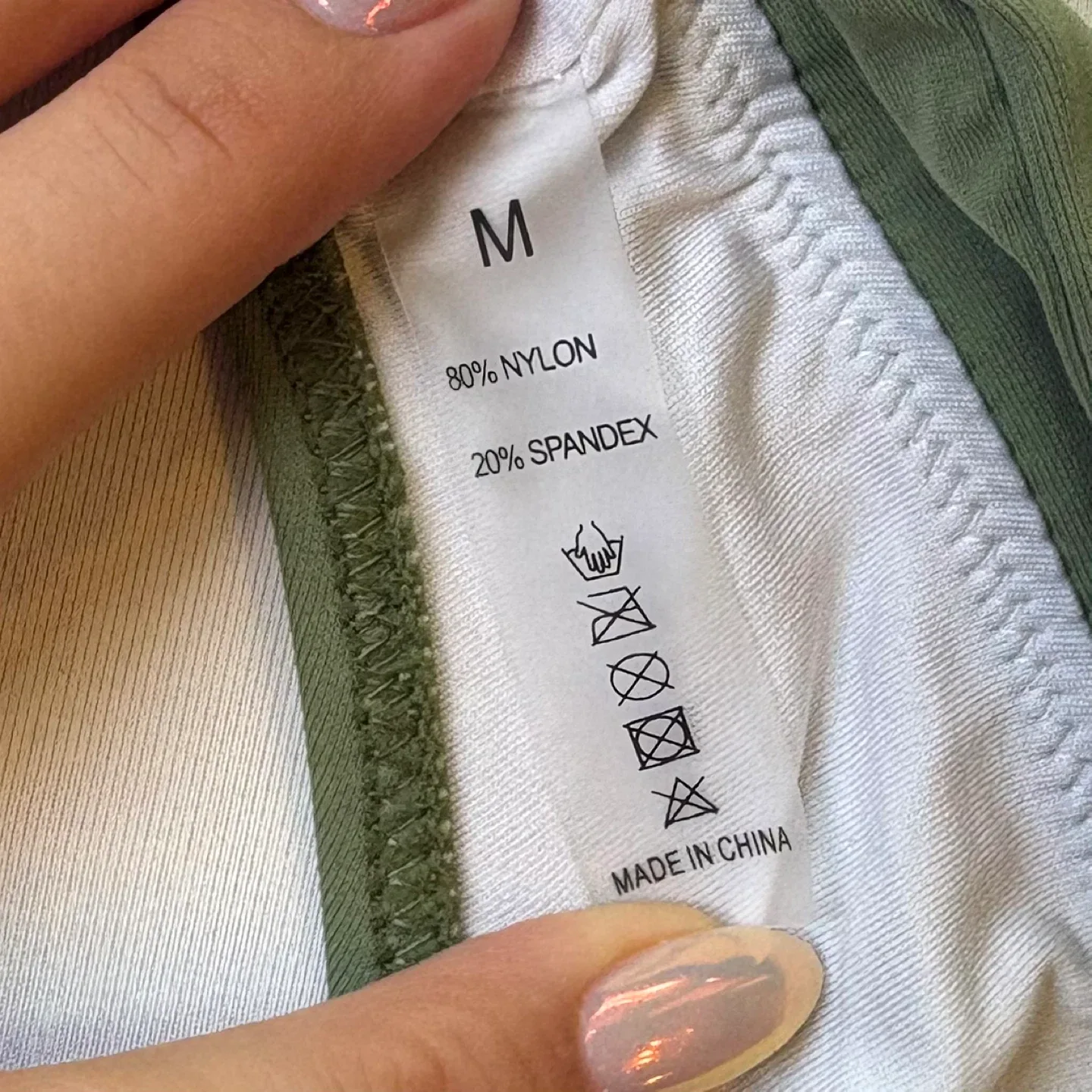 Yacun Olive Green High Rise High Cut Bikini Swimsuit Bottom Sz M image indicator(4)